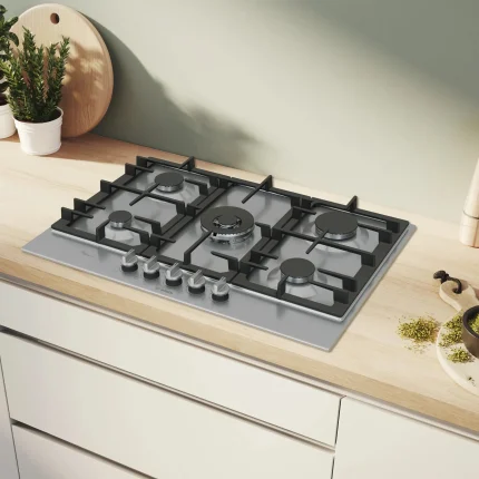 Plaque de Cuisson à Gaz 75 cm 5 Feux Acier inox - BOSCH