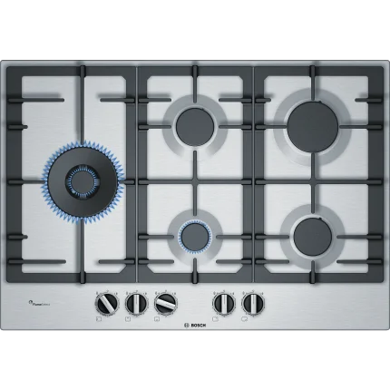 Plaque de Cuisson à Gaz 75 cm 5 Feux Acier inox - BOSCH