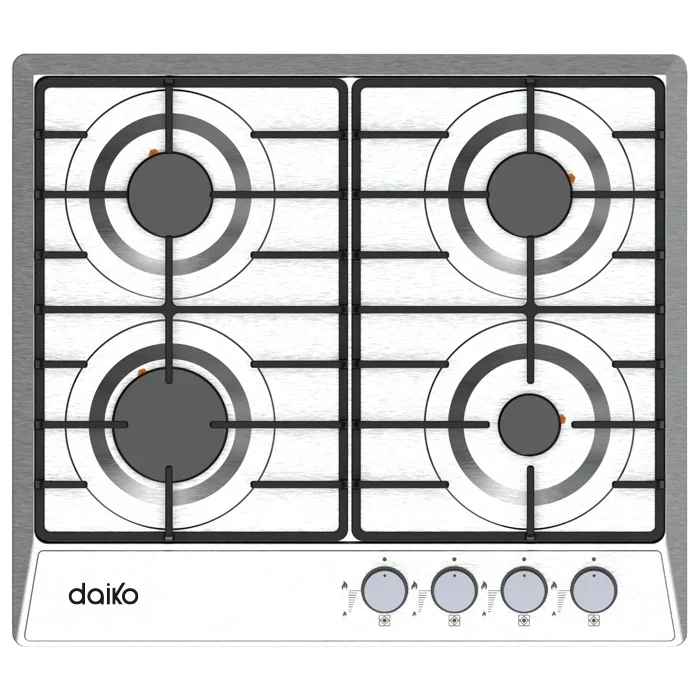 Plaque de Cuisson à Gaz 60 cm 4 Feux Acier inox - DAIKO