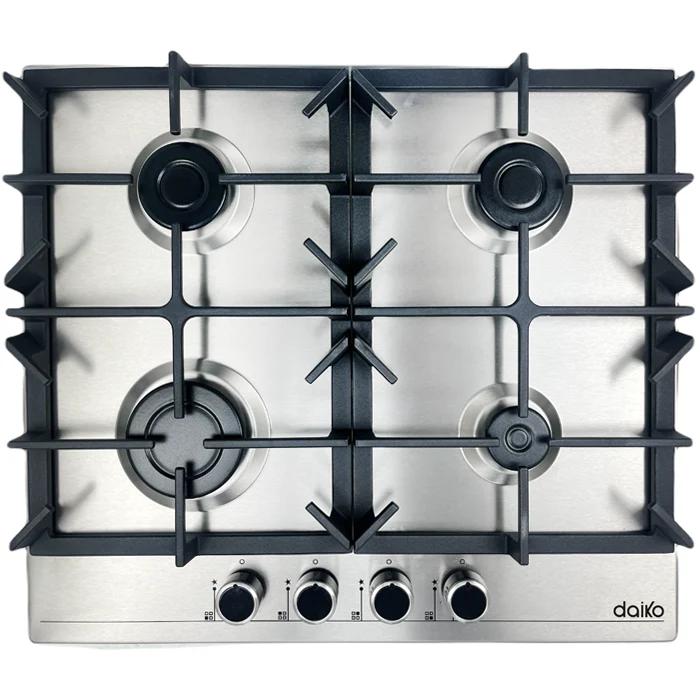 Plaque de Cuisson à Gaz 60 cm à 4 Feux Acier inox - DAIKO Plaque de Cuisson à Gaz 60 cm à 4 Feux Acier inox - DAIKO