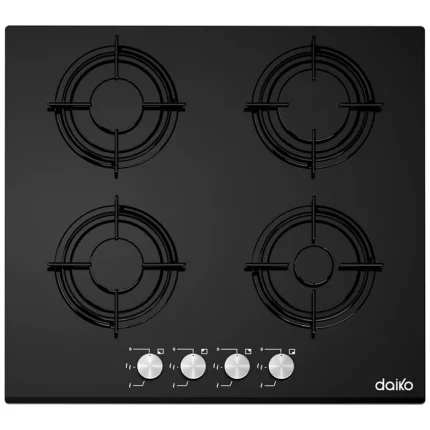 Plaque de Cuisson à Gaz 60 cm à 4 Feux Noir - DAIKO