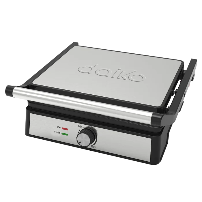 Grill Panini en Acier Inox 180° Revêtement Granit 2000W - DAIKO (3) Grill Panini en Acier Inox 180° Revêtement Granit 2000W - DAIKO